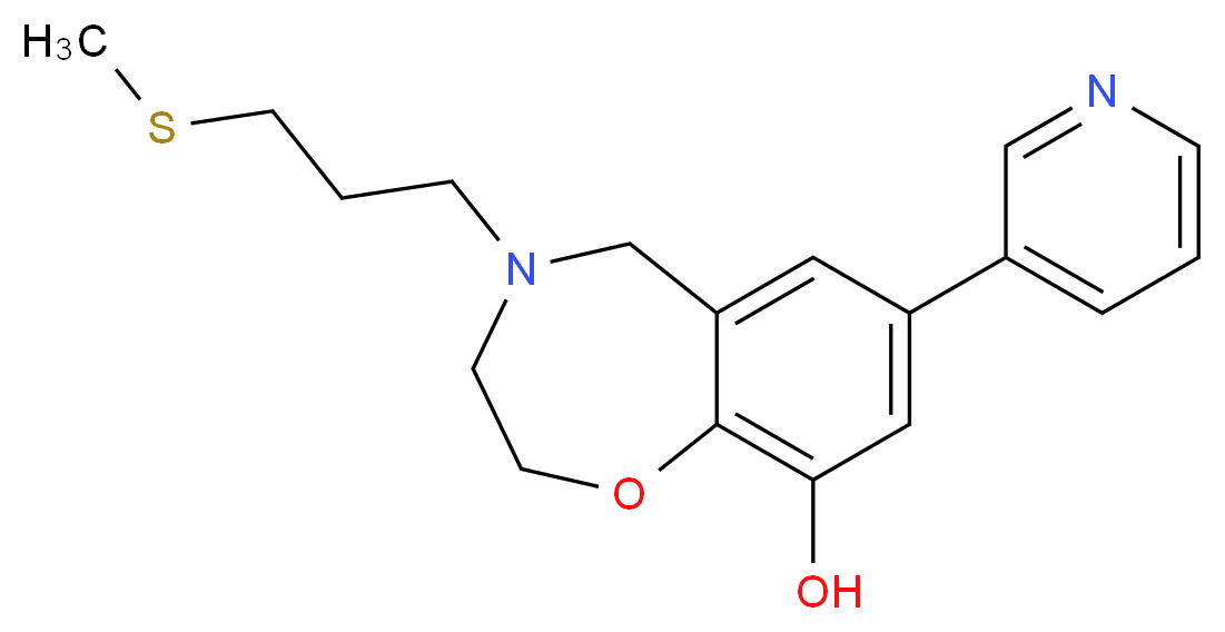 4-[3-(methylthio)propyl]-7-(3-pyridinyl)-2,3,4,5-tetrahydro-1,4-benzoxazepin-9-ol_Molecular_structure_CAS_)