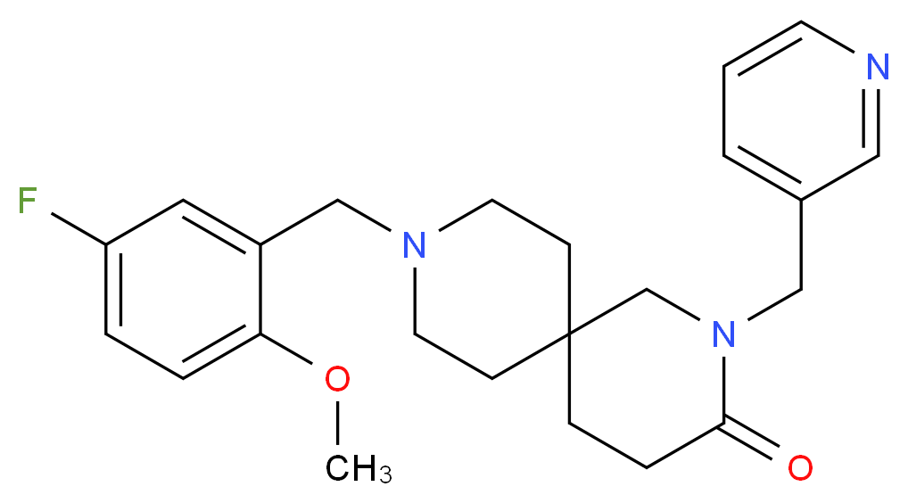 9-(5-fluoro-2-methoxybenzyl)-2-(pyridin-3-ylmethyl)-2,9-diazaspiro[5.5]undecan-3-one_Molecular_structure_CAS_)