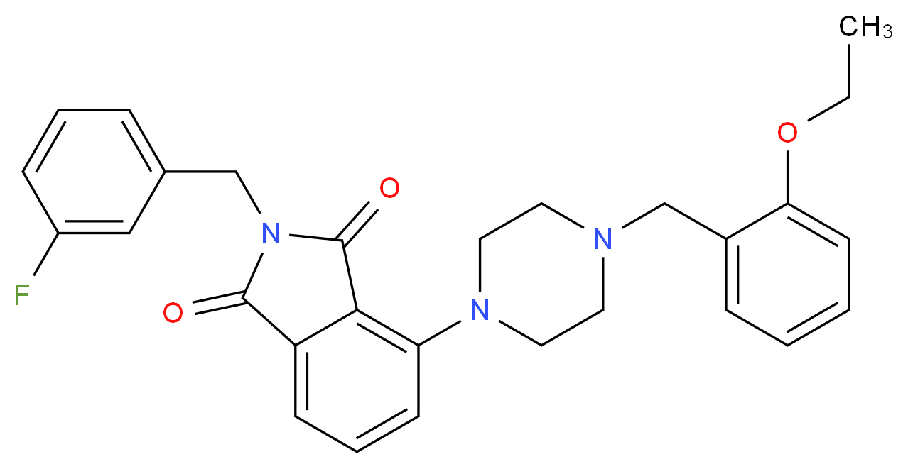 4-[4-(2-ethoxybenzyl)-1-piperazinyl]-2-(3-fluorobenzyl)-1H-isoindole-1,3(2H)-dione_Molecular_structure_CAS_)