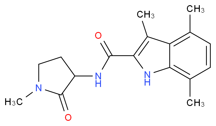 3,4,7-trimethyl-N-(1-methyl-2-oxo-3-pyrrolidinyl)-1H-indole-2-carboxamide_Molecular_structure_CAS_)