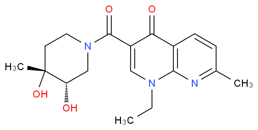 3-{[(3S*,4R*)-3,4-dihydroxy-4-methylpiperidin-1-yl]carbonyl}-1-ethyl-7-methyl-1,8-naphthyridin-4(1H)-one_Molecular_structure_CAS_)