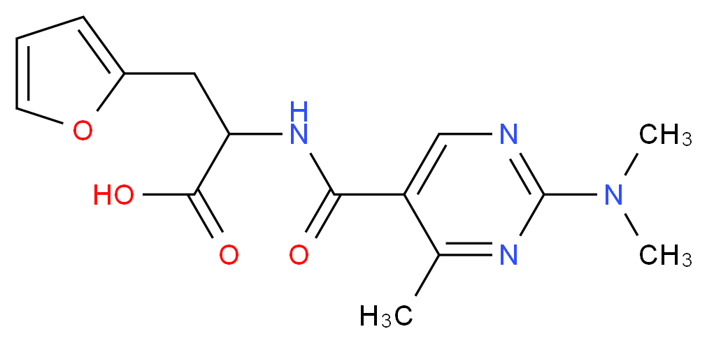 N-{[2-(dimethylamino)-4-methyl-5-pyrimidinyl]carbonyl}-3-(2-furyl)alanine_Molecular_structure_CAS_)