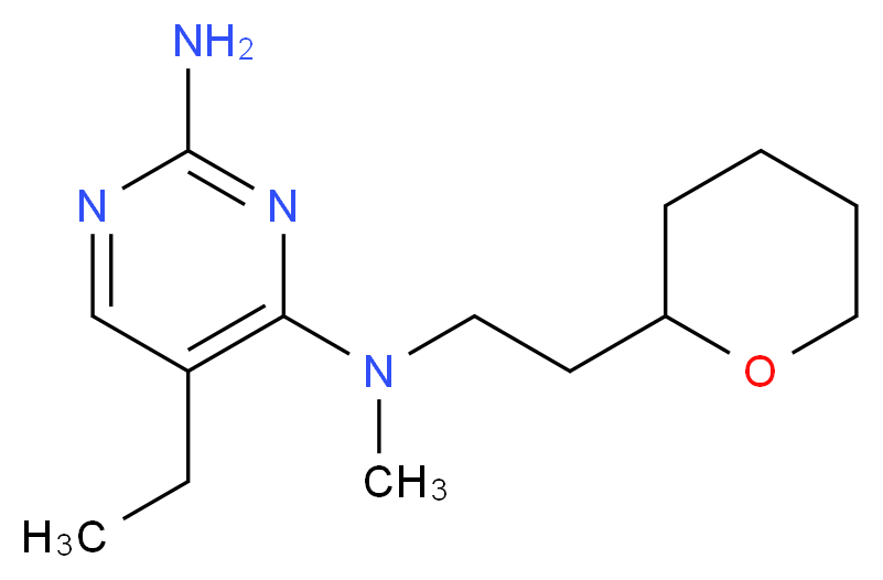 5-ethyl-N~4~-methyl-N~4~-[2-(tetrahydro-2H-pyran-2-yl)ethyl]pyrimidine-2,4-diamine_Molecular_structure_CAS_)