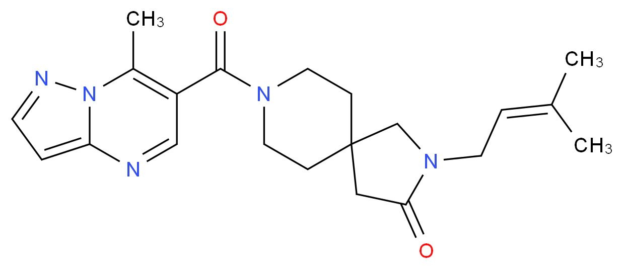 2-(3-methyl-2-buten-1-yl)-8-[(7-methylpyrazolo[1,5-a]pyrimidin-6-yl)carbonyl]-2,8-diazaspiro[4.5]decan-3-one_Molecular_structure_CAS_)