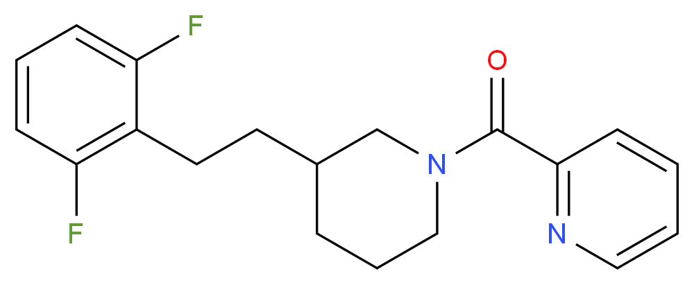 2-({3-[2-(2,6-difluorophenyl)ethyl]-1-piperidinyl}carbonyl)pyridine_Molecular_structure_CAS_)