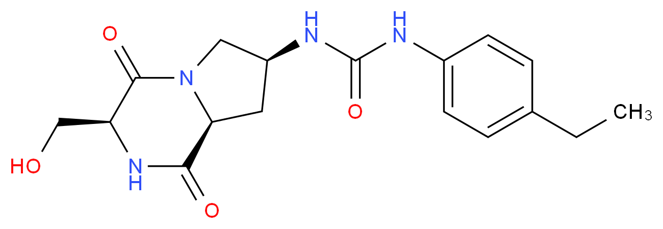 N-(4-ethylphenyl)-N'-[(3S,7S,8aS)-3-(hydroxymethyl)-1,4-dioxooctahydropyrrolo[1,2-a]pyrazin-7-yl]urea_Molecular_structure_CAS_)