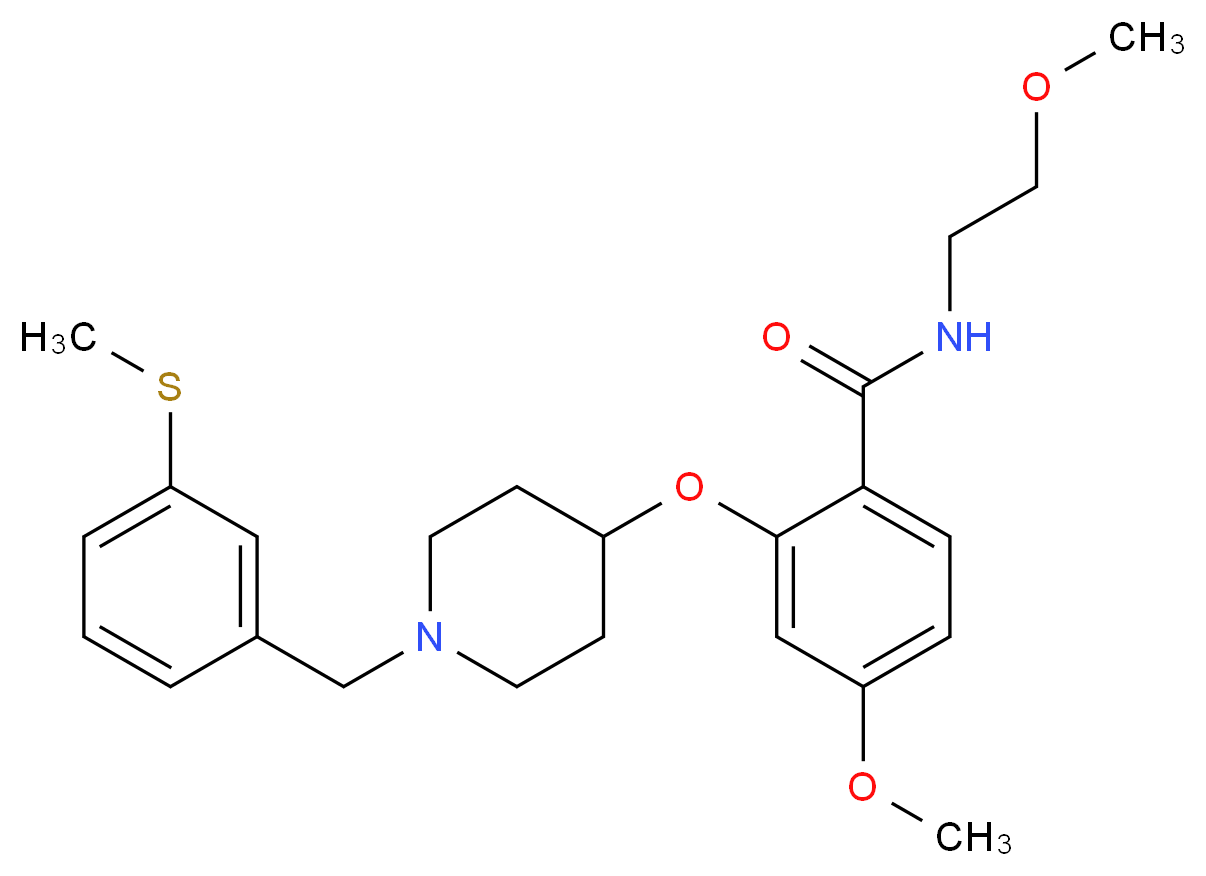 4-methoxy-N-(2-methoxyethyl)-2-({1-[3-(methylthio)benzyl]-4-piperidinyl}oxy)benzamide_Molecular_structure_CAS_)