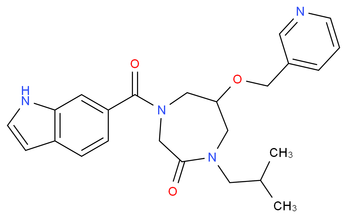 4-(1H-indol-6-ylcarbonyl)-1-isobutyl-6-(3-pyridinylmethoxy)-1,4-diazepan-2-one_Molecular_structure_CAS_)