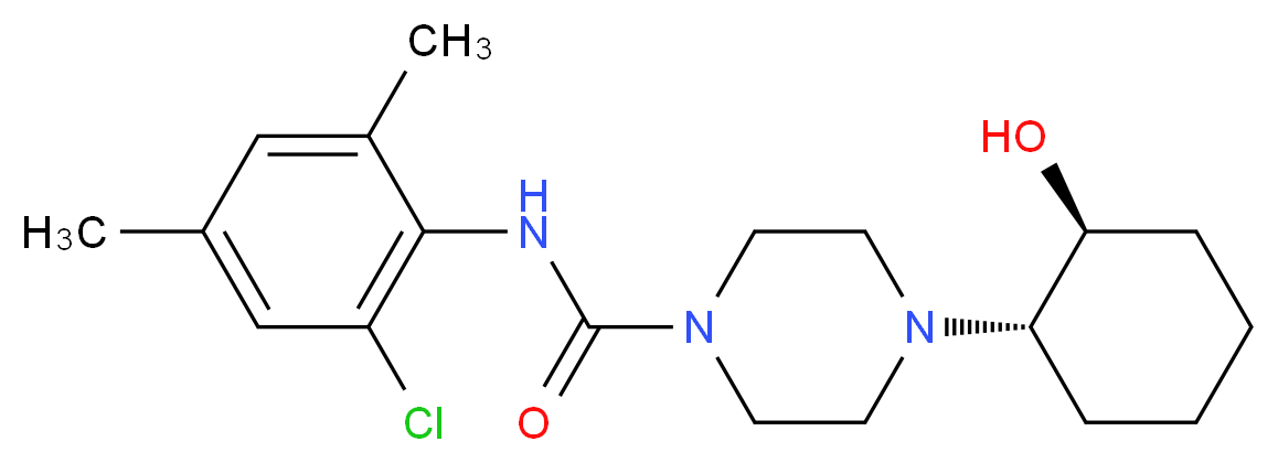 N-(2-chloro-4,6-dimethylphenyl)-4-[(1S*,2S*)-2-hydroxycyclohexyl]piperazine-1-carboxamide_Molecular_structure_CAS_)