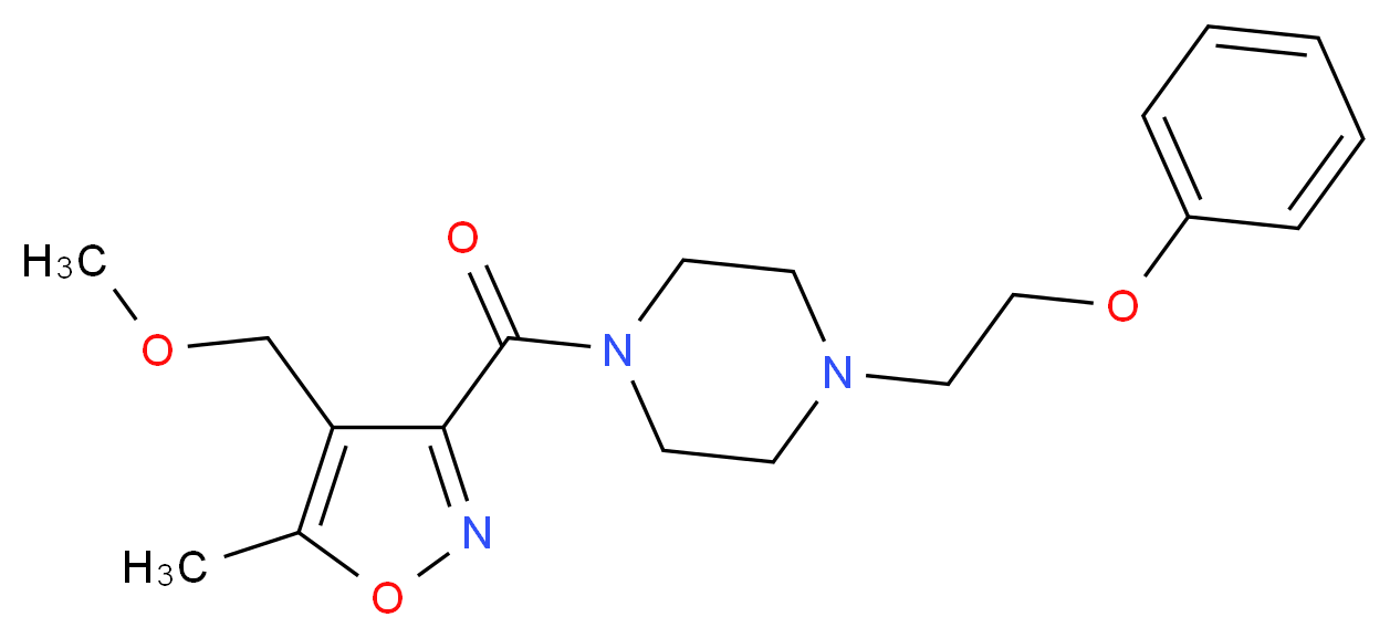 1-{[4-(methoxymethyl)-5-methyl-3-isoxazolyl]carbonyl}-4-(2-phenoxyethyl)piperazine_Molecular_structure_CAS_)