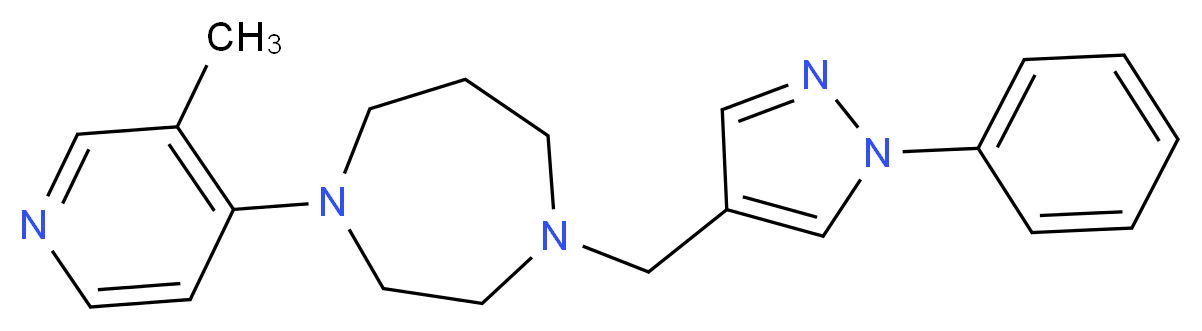 1-(3-methyl-4-pyridinyl)-4-[(1-phenyl-1H-pyrazol-4-yl)methyl]-1,4-diazepane_Molecular_structure_CAS_)