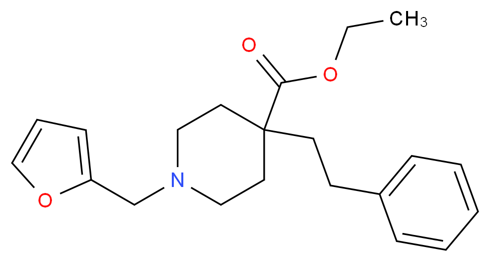 ethyl 1-(2-furylmethyl)-4-(2-phenylethyl)-4-piperidinecarboxylate_Molecular_structure_CAS_)