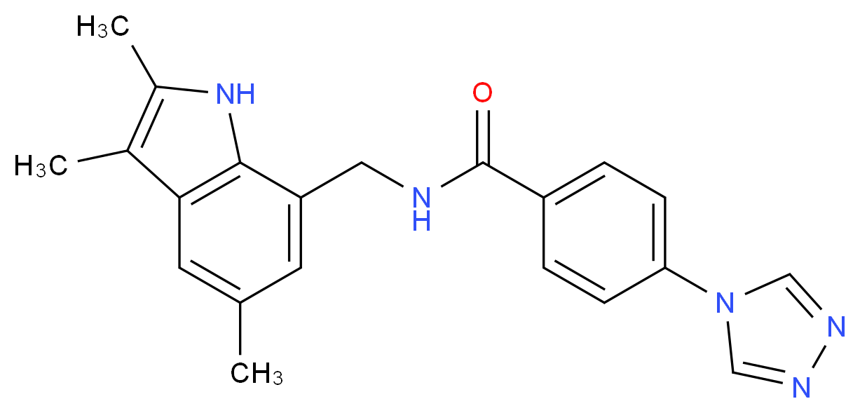 4-(4H-1,2,4-triazol-4-yl)-N-[(2,3,5-trimethyl-1H-indol-7-yl)methyl]benzamide_Molecular_structure_CAS_)