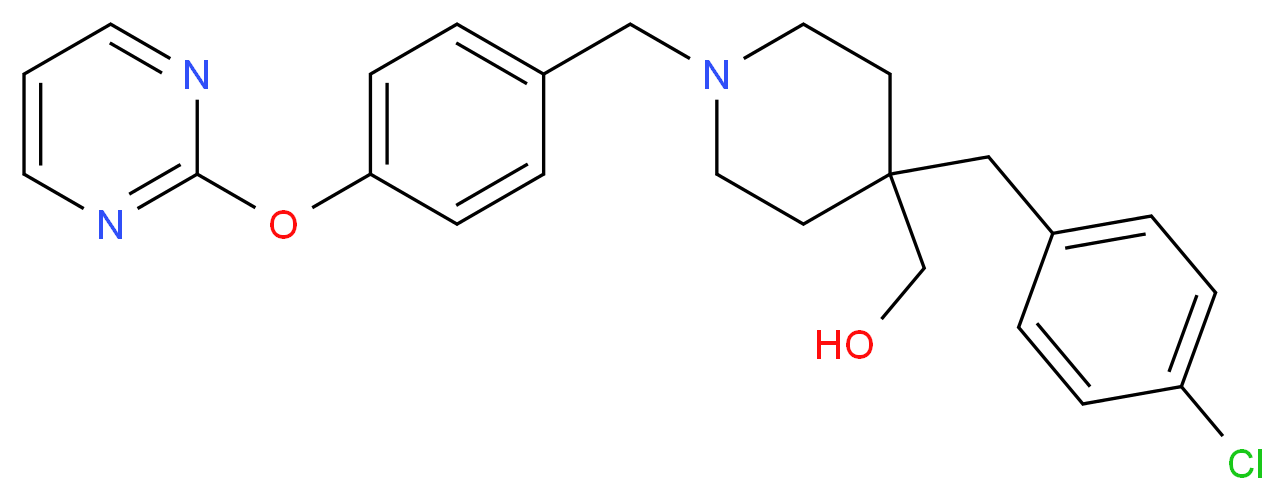 {4-(4-chlorobenzyl)-1-[4-(2-pyrimidinyloxy)benzyl]-4-piperidinyl}methanol_Molecular_structure_CAS_)