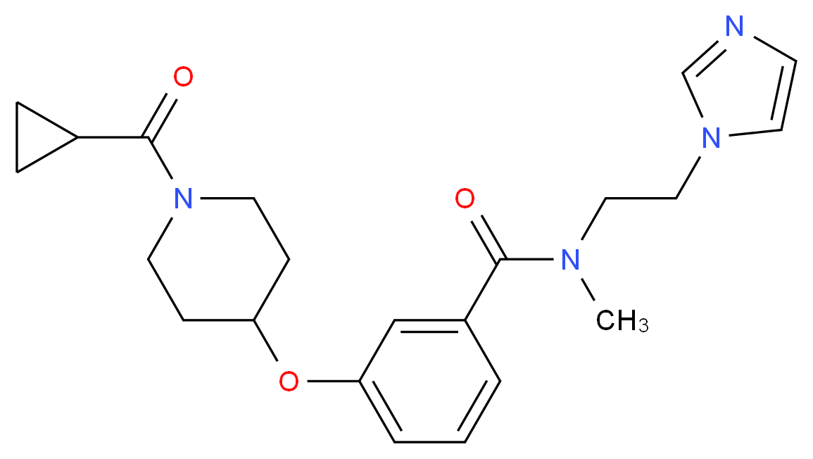 3-{[1-(cyclopropylcarbonyl)-4-piperidinyl]oxy}-N-[2-(1H-imidazol-1-yl)ethyl]-N-methylbenzamide_Molecular_structure_CAS_)