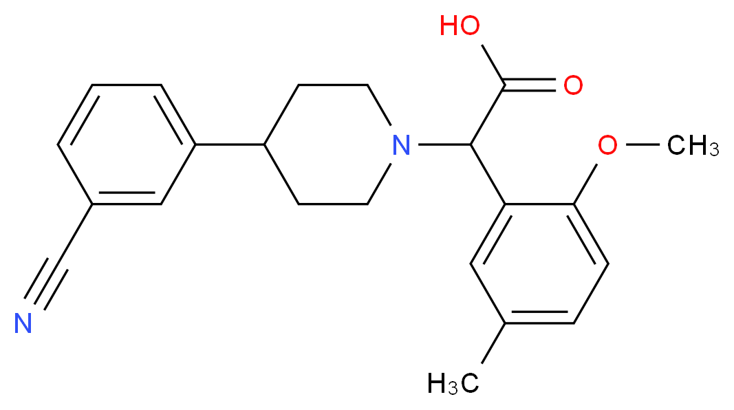 [4-(3-cyanophenyl)piperidin-1-yl](2-methoxy-5-methylphenyl)acetic acid_Molecular_structure_CAS_)