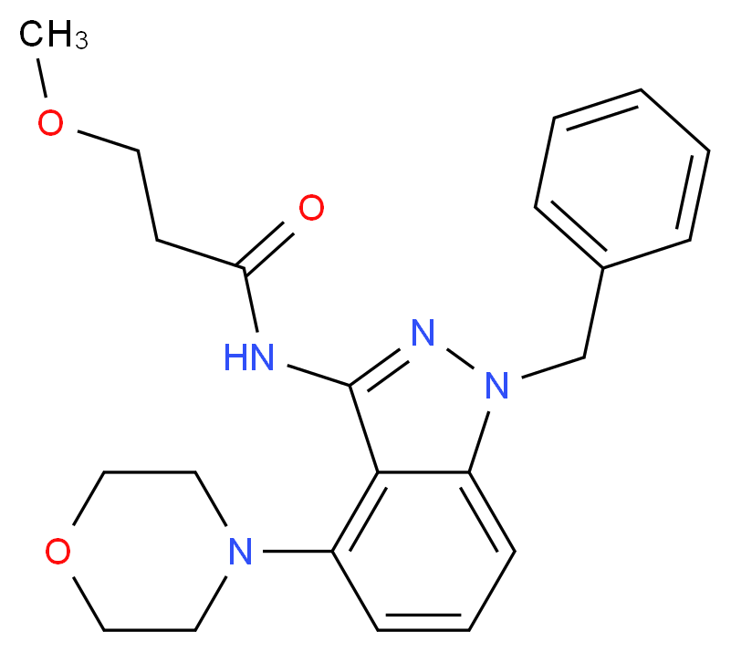 N-(1-benzyl-4-morpholin-4-yl-1H-indazol-3-yl)-3-methoxypropanamide_Molecular_structure_CAS_)