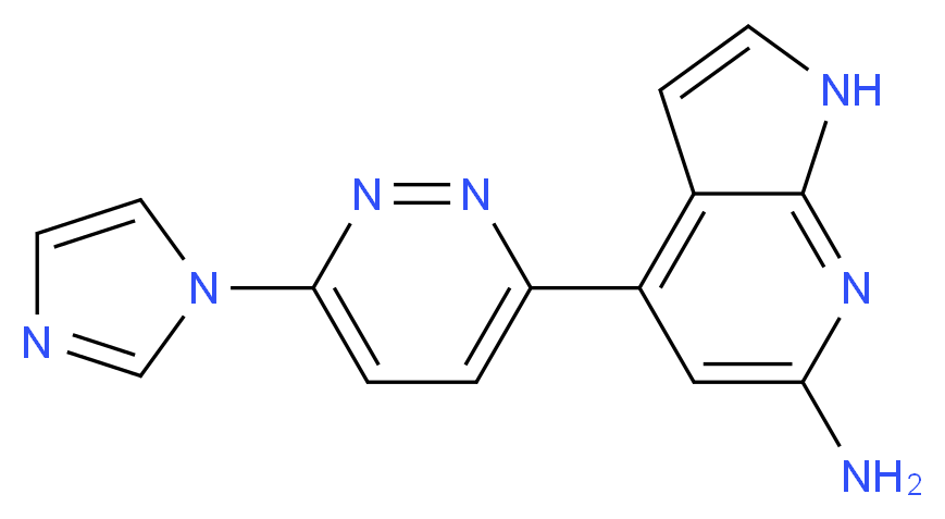 4-[6-(1H-imidazol-1-yl)-3-pyridazinyl]-1H-pyrrolo[2,3-b]pyridin-6-amine_Molecular_structure_CAS_)