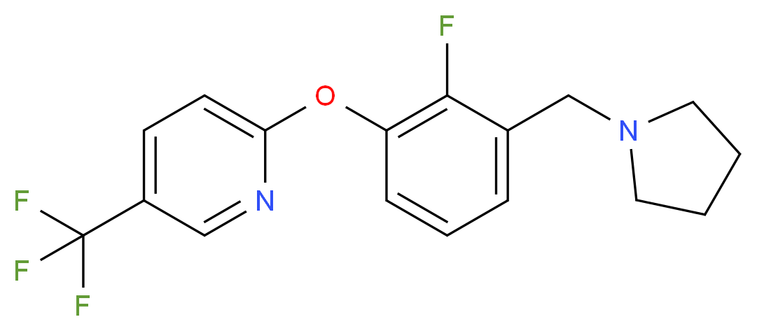 2-[2-fluoro-3-(pyrrolidin-1-ylmethyl)phenoxy]-5-(trifluoromethyl)pyridine_Molecular_structure_CAS_)
