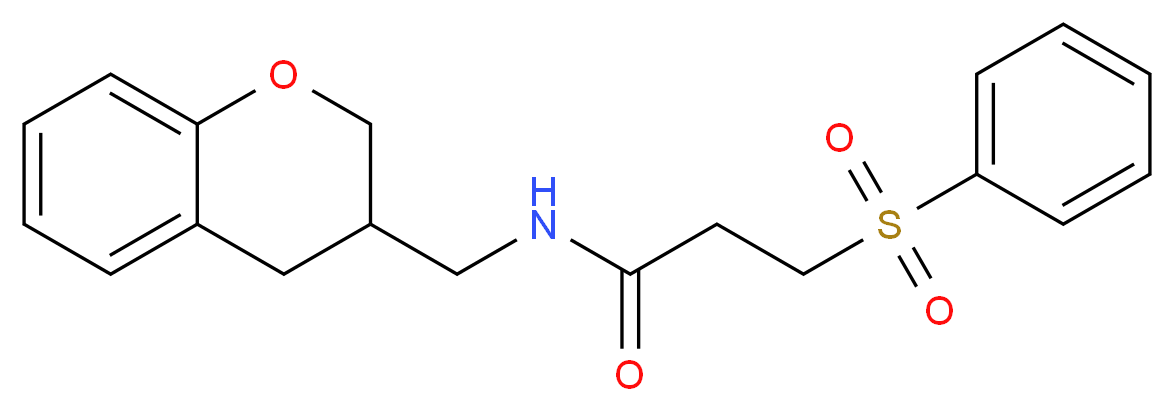 N-(3,4-dihydro-2H-chromen-3-ylmethyl)-3-(phenylsulfonyl)propanamide_Molecular_structure_CAS_)