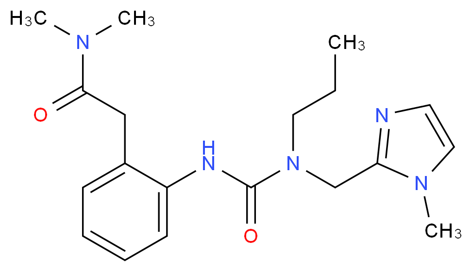 N,N-dimethyl-2-[2-({[[(1-methyl-1H-imidazol-2-yl)methyl](propyl)amino]carbonyl}amino)phenyl]acetamide_Molecular_structure_CAS_)