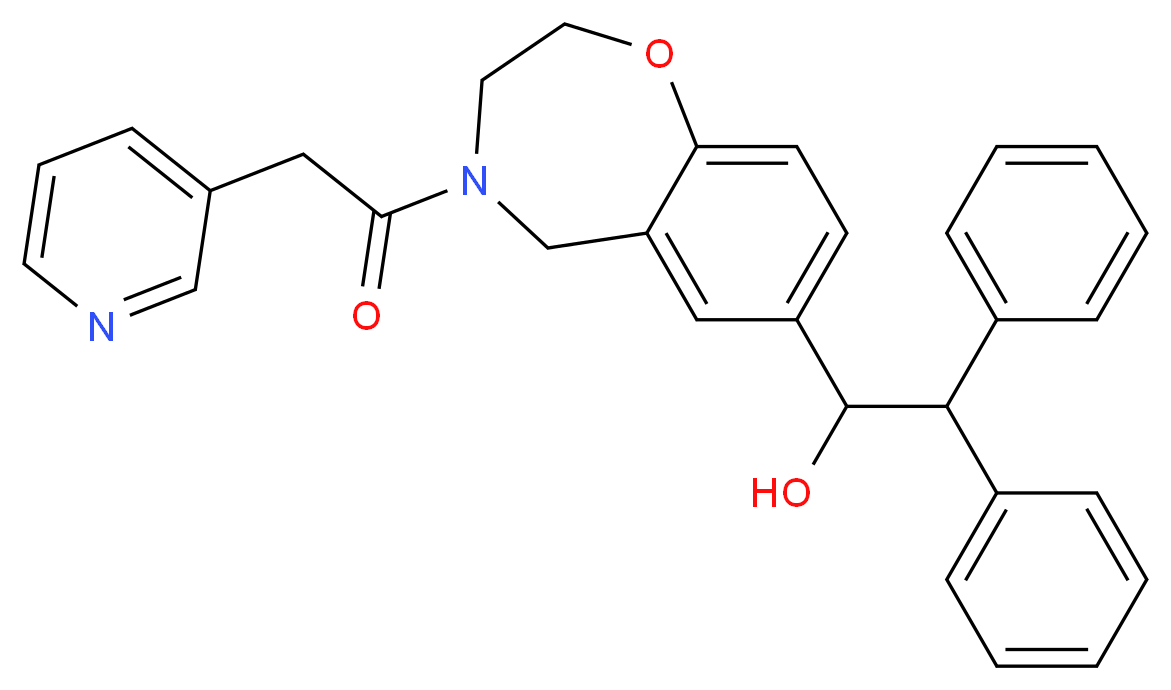 2,2-diphenyl-1-[4-(3-pyridinylacetyl)-2,3,4,5-tetrahydro-1,4-benzoxazepin-7-yl]ethanol_Molecular_structure_CAS_)