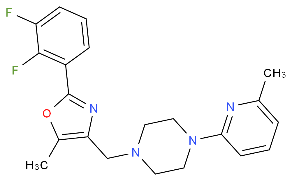 1-{[2-(2,3-difluorophenyl)-5-methyl-1,3-oxazol-4-yl]methyl}-4-(6-methyl-2-pyridinyl)piperazine_Molecular_structure_CAS_)