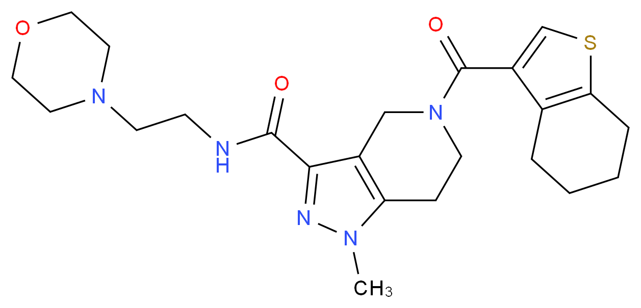 1-methyl-N-[2-(4-morpholinyl)ethyl]-5-(4,5,6,7-tetrahydro-1-benzothien-3-ylcarbonyl)-4,5,6,7-tetrahydro-1H-pyrazolo[4,3-c]pyridine-3-carboxamide_Molecular_structure_CAS_)