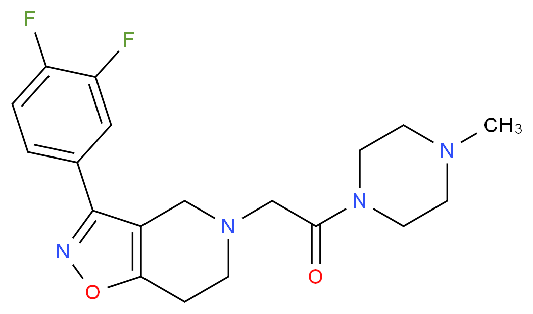 3-(3,4-difluorophenyl)-5-[2-(4-methylpiperazin-1-yl)-2-oxoethyl]-4,5,6,7-tetrahydroisoxazolo[4,5-c]pyridine_Molecular_structure_CAS_)