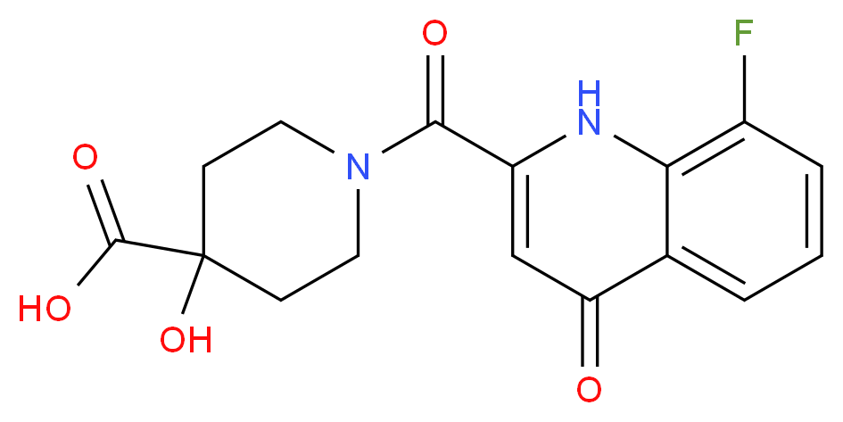 1-[(8-fluoro-4-oxo-1,4-dihydroquinolin-2-yl)carbonyl]-4-hydroxypiperidine-4-carboxylic acid_Molecular_structure_CAS_)