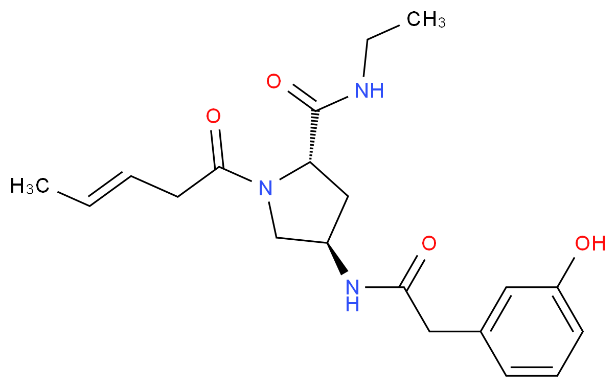 (4R)-N-ethyl-4-{[(3-hydroxyphenyl)acetyl]amino}-1-[(3E)-pent-3-enoyl]-L-prolinamide_Molecular_structure_CAS_)