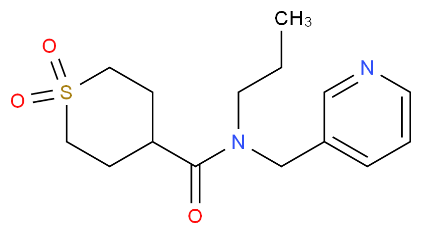 N-propyl-N-(pyridin-3-ylmethyl)tetrahydro-2H-thiopyran-4-carboxamide 1,1-dioxide_Molecular_structure_CAS_)