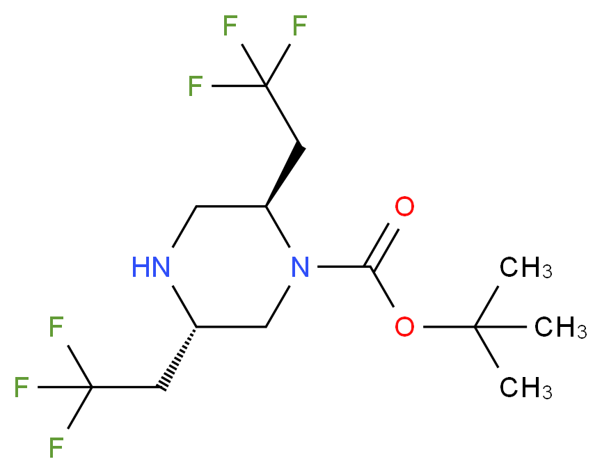 (2R,5S)-2,5-BIS-(2,2,2-TRIFLUORO-ETHYL)-PIPERAZINE-1-CARBOXYLIC ACID TERT-BUTYL ESTER_Molecular_structure_CAS_)