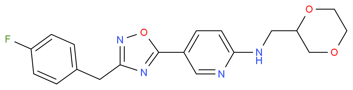 N-(1,4-dioxan-2-ylmethyl)-5-[3-(4-fluorobenzyl)-1,2,4-oxadiazol-5-yl]-2-pyridinamine_Molecular_structure_CAS_)