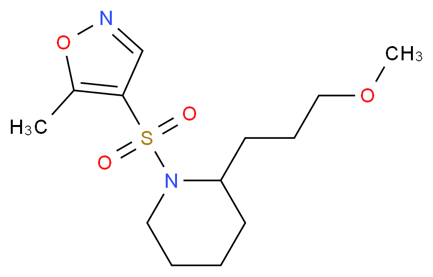 2-(3-methoxypropyl)-1-[(5-methyl-4-isoxazolyl)sulfonyl]piperidine_Molecular_structure_CAS_)