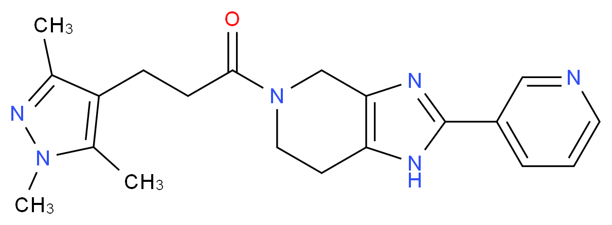 2-pyridin-3-yl-5-[3-(1,3,5-trimethyl-1H-pyrazol-4-yl)propanoyl]-4,5,6,7-tetrahydro-1H-imidazo[4,5-c]pyridine_Molecular_structure_CAS_)
