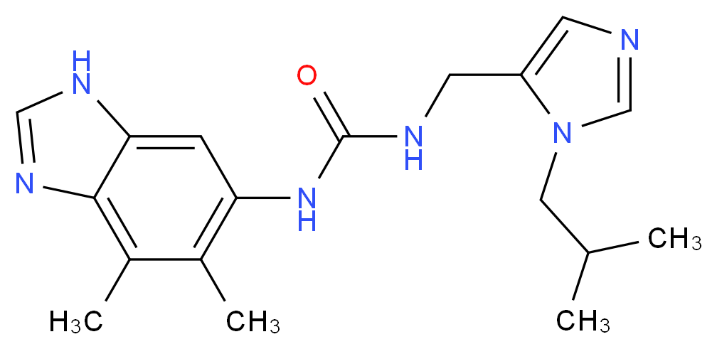N-(4,5-dimethyl-1H-benzimidazol-6-yl)-N'-[(1-isobutyl-1H-imidazol-5-yl)methyl]urea_Molecular_structure_CAS_)
