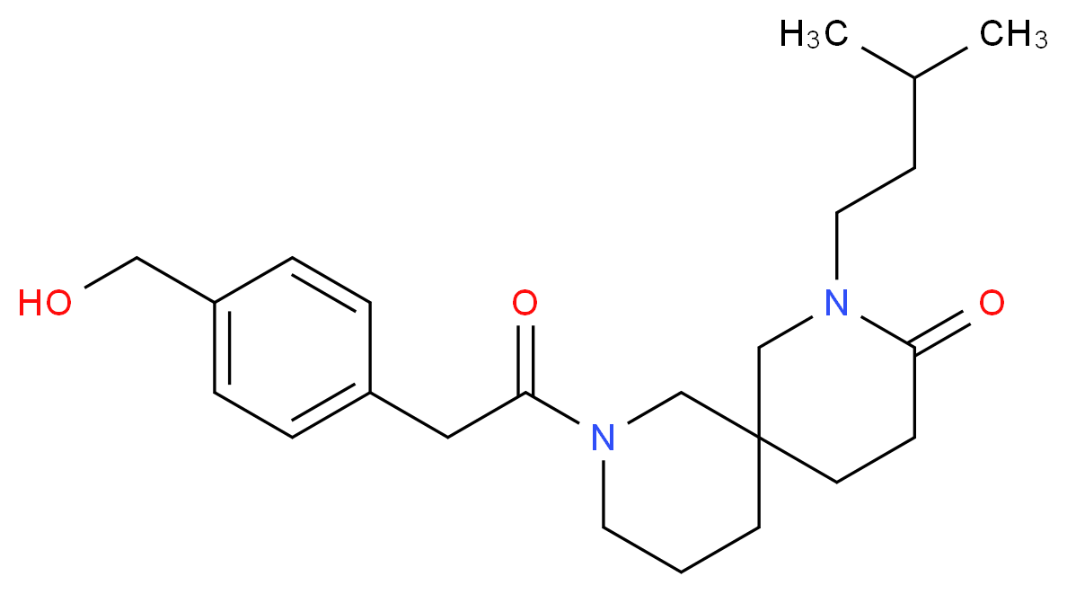 8-{[4-(hydroxymethyl)phenyl]acetyl}-2-(3-methylbutyl)-2,8-diazaspiro[5.5]undecan-3-one_Molecular_structure_CAS_)