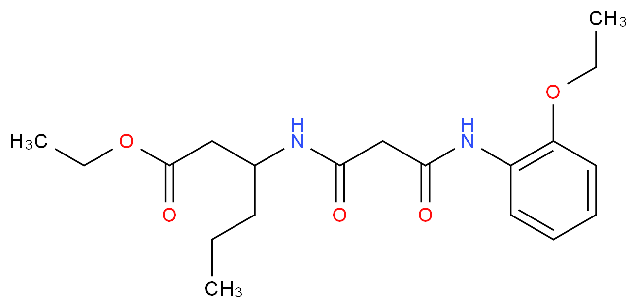 ethyl 3-({3-[(2-ethoxyphenyl)amino]-3-oxopropanoyl}amino)hexanoate_Molecular_structure_CAS_)