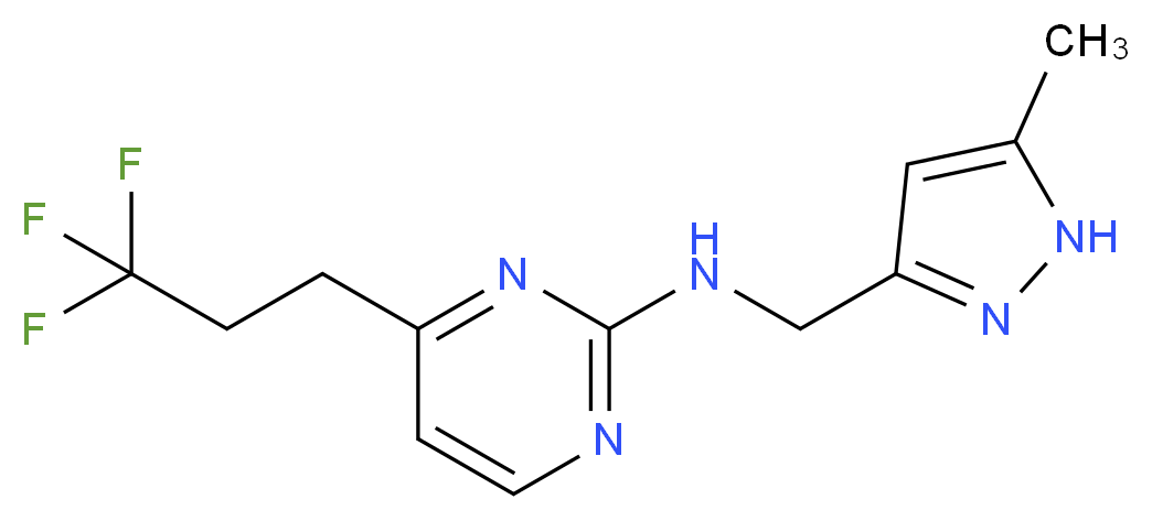 N-[(5-methyl-1H-pyrazol-3-yl)methyl]-4-(3,3,3-trifluoropropyl)pyrimidin-2-amine_Molecular_structure_CAS_)