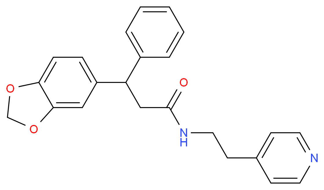 3-(1,3-benzodioxol-5-yl)-3-phenyl-N-[2-(4-pyridinyl)ethyl]propanamide_Molecular_structure_CAS_)
