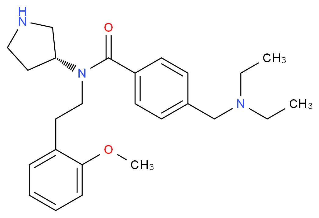 (R)-4-((Diethylamino)methyl)-N-(2-methoxyphenethyl)-N-(pyrrolidin-3-yl)benzamide_Molecular_structure_CAS_947303-87-9)