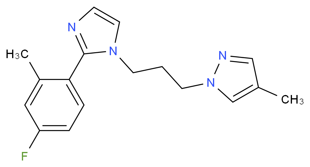 1-{3-[2-(4-fluoro-2-methylphenyl)-1H-imidazol-1-yl]propyl}-4-methyl-1H-pyrazole_Molecular_structure_CAS_)