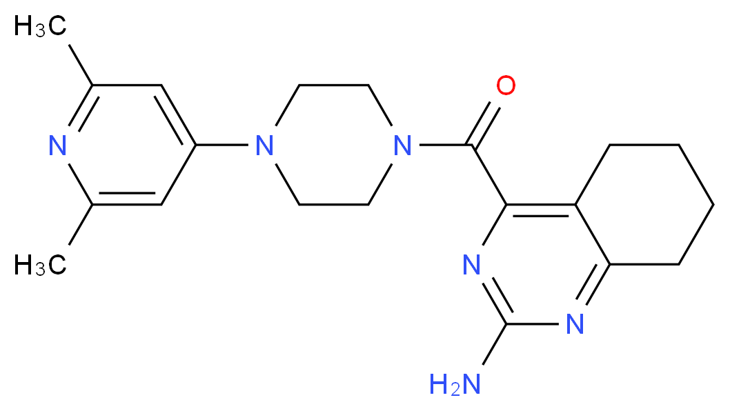 4-{[4-(2,6-dimethylpyridin-4-yl)piperazin-1-yl]carbonyl}-5,6,7,8-tetrahydroquinazolin-2-amine_Molecular_structure_CAS_)