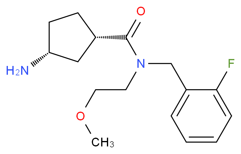 (1S*,3R*)-3-amino-N-(2-fluorobenzyl)-N-(2-methoxyethyl)cyclopentanecarboxamide_Molecular_structure_CAS_)