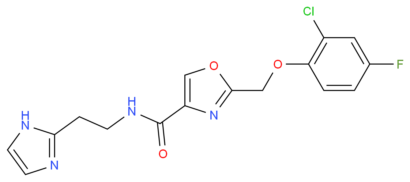 2-[(2-chloro-4-fluorophenoxy)methyl]-N-[2-(1H-imidazol-2-yl)ethyl]-1,3-oxazole-4-carboxamide_Molecular_structure_CAS_)