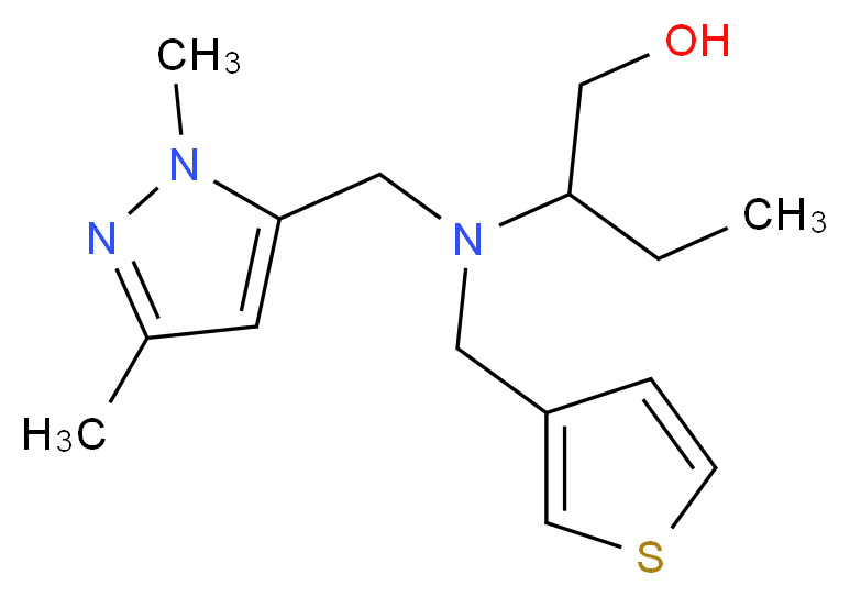 2-[[(1,3-dimethyl-1H-pyrazol-5-yl)methyl](3-thienylmethyl)amino]butan-1-ol_Molecular_structure_CAS_)