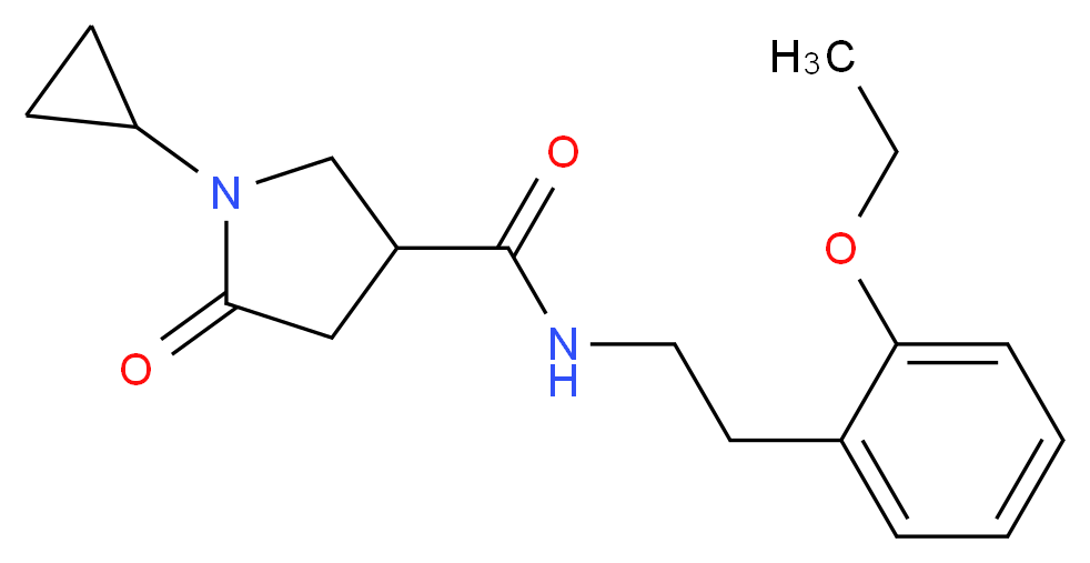 1-cyclopropyl-N-[2-(2-ethoxyphenyl)ethyl]-5-oxo-3-pyrrolidinecarboxamide_Molecular_structure_CAS_)