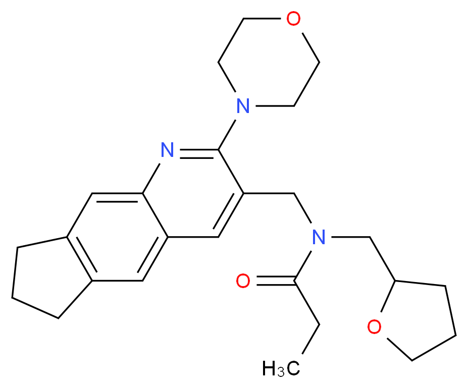 N-{[2-(4-morpholinyl)-7,8-dihydro-6H-cyclopenta[g]quinolin-3-yl]methyl}-N-(tetrahydro-2-furanylmethyl)propanamide_Molecular_structure_CAS_)