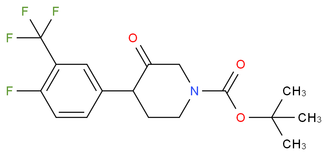 tert-butyl 4-[4-fluoro-3-(trifluoromethyl)phenyl]-3-oxopiperidine-1-carboxylate_Molecular_structure_CAS_)